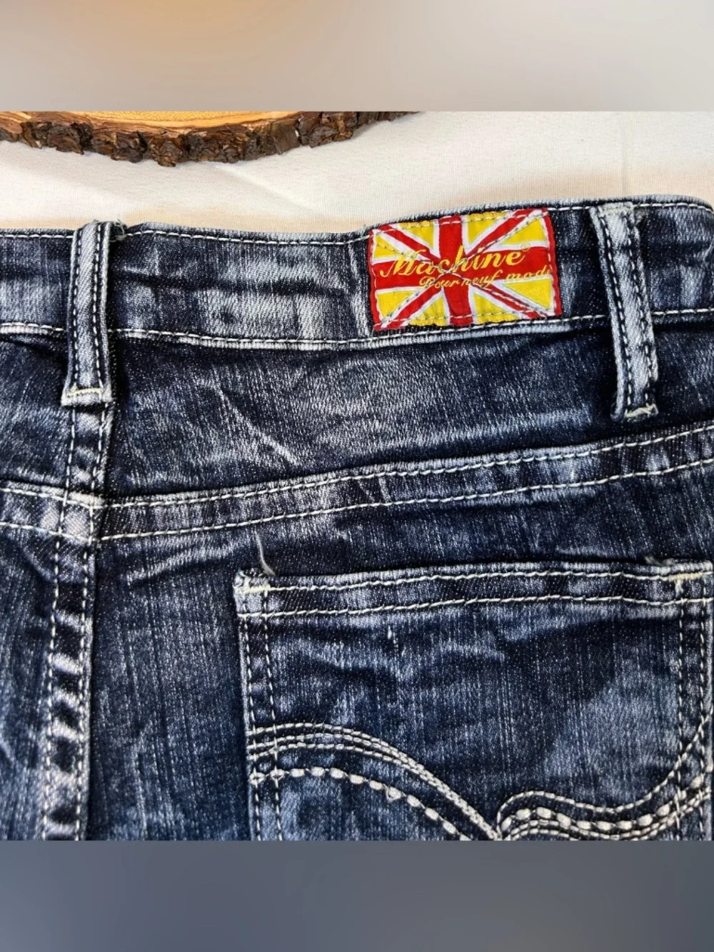 Machine Jeans Inc. Nouvelle Mode Acid Wash Distressed Shorts Women’s Large‎